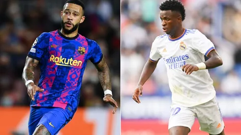 Memphis of Barcelona (left) and Vinicius Jr. of Real Madrid
