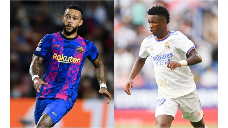Memphis of Barcelona (left) and Vinicius Jr. of Real Madrid