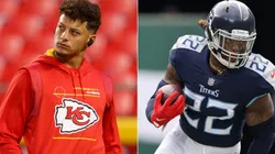 Patrick Mahomes (left) heaped praise on Derrick Henry.