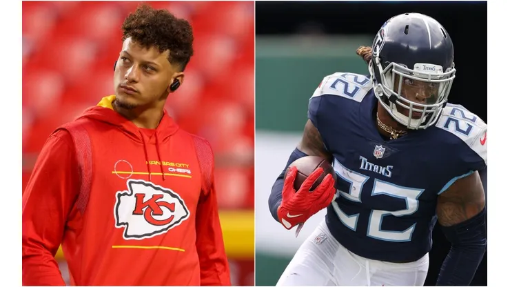 Patrick Mahomes (left) heaped praise on Derrick Henry.