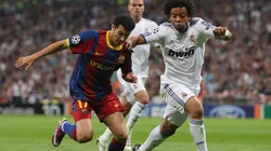 Pedro and Marcelo during a Barcelona-Real Madrid Clasico.