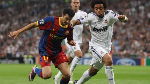 Pedro and Marcelo during a Barcelona-Real Madrid Clasico.