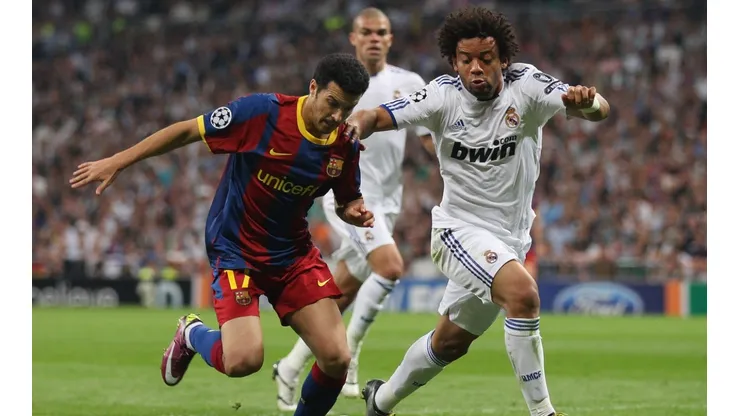 Pedro and Marcelo during a Barcelona-Real Madrid Clasico.
