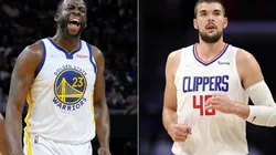 Draymond Green of the Golden State Warriors (left) and Ivica Zubac of the LA Clippers (right)