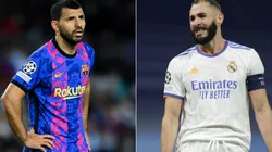 Sergio Aguero of Barcelona (left) and Karim Benzema of Real Madrid (right)