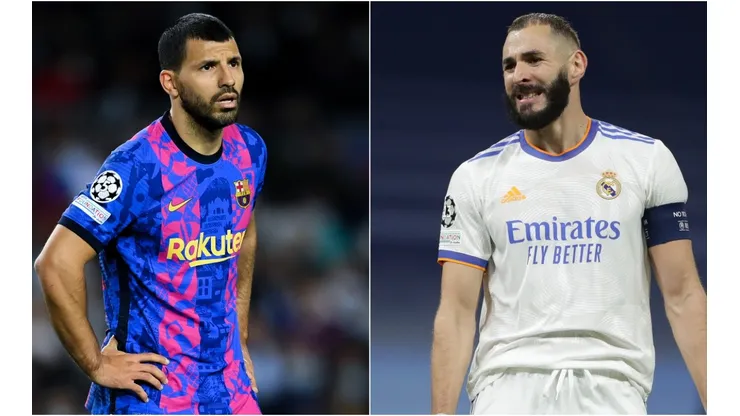 Sergio Aguero of Barcelona (left) and Karim Benzema of Real Madrid (right)