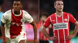 Ryan Gravenberch of Ajax (left) and Mario Gotze of PSV (right)