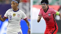 Ji So-Yun of South Korea (left) and Crystal Dunn of the United States (right)