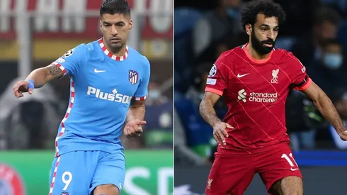 Luis Suarez of Atletico Madrid (left) and Mohamed Salah