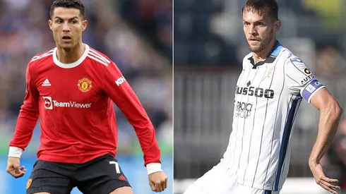 Cristiano Ronaldo of Manchester United (left) and Rafael Toloi of Atalanta