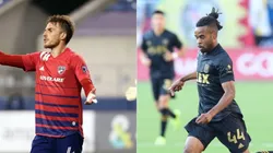 Bressan of FC Dallas (left) and Raheem Edwards of LAFC