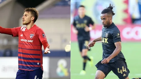 Bressan of FC Dallas (left) and Raheem Edwards of LAFC
