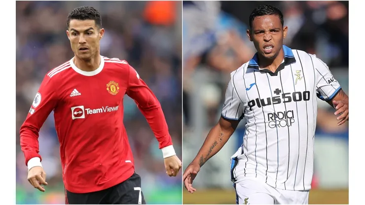 Cristiano Ronaldo of Manchester United (left) and Luis Muriel of Atalanta.