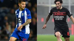 Otavio of FC Porto (left) and Sandro Tonali of AC Milan