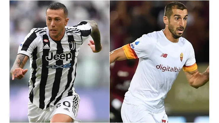 Federico Bernardeschi of Juventus (left) and Henrikh Mkhitaryan of Roma (right)
