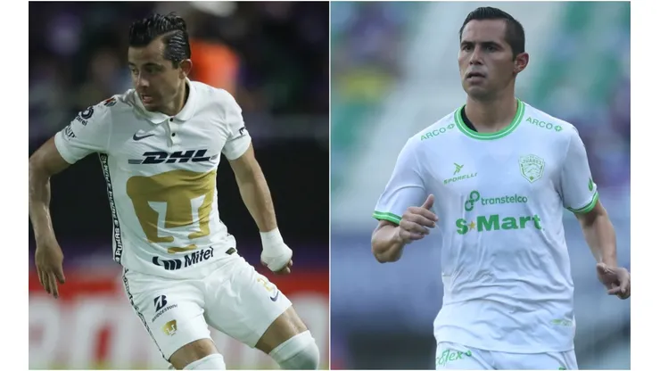 Alan Mozo of Pumas (right) and Paul Aguilar of Juarez (right)