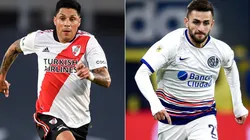 Enzo Perez of River (left) and Jalil Elias of San Lorenzo