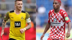 Marco Reus of Borussia Dortmund (left) and Leandro Barreiro Martins of Mainz (right)
