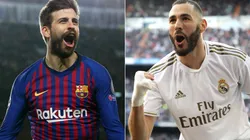 Barcelona's Gerard Pique and Real Madrid's Karim Benzema