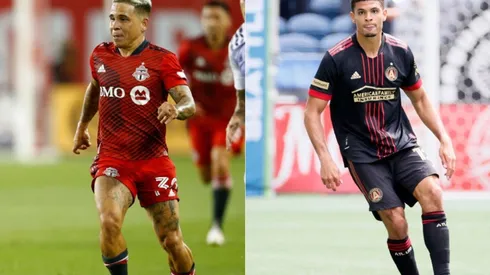 Yeferson Soteldo of Toronto FC (left) and Miles Robinson of Atlanta United