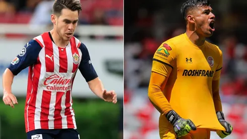 Jesus Angulo of Chivas (left) and Luis Garcia of Toluca (right)