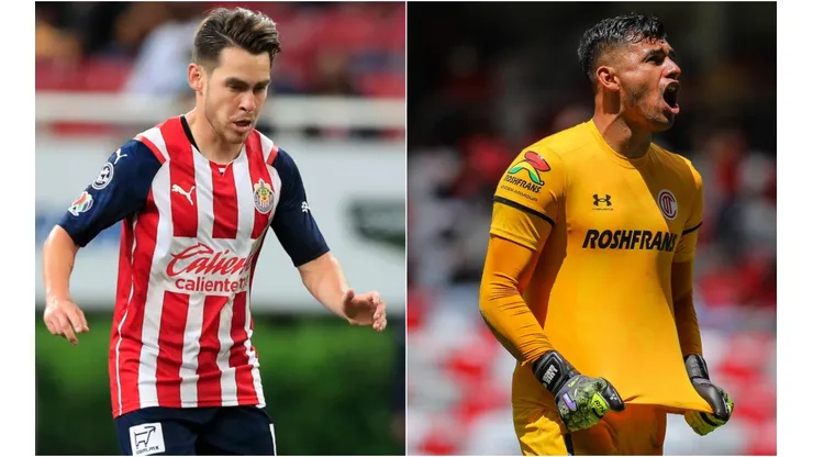 Jesus Angulo of Chivas (left) and Luis Garcia of Toluca (right)