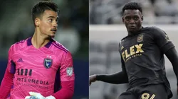 JT Marcinkowski of San Jose Earthquakes (left) Jesus Murillo of Los Angeles FC