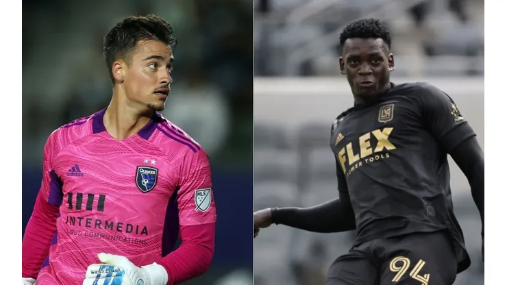 JT Marcinkowski of San Jose Earthquakes (left) Jesus Murillo of Los Angeles FC