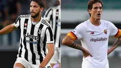 Manuel Locatelli of Juventus (left) and Nicolo Zaniolo of Roma (right)