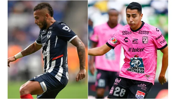 Duvan Vergara of Monterrey (left) and Jose Ramirez of Club Leon