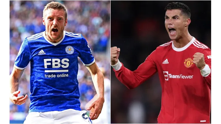 Jamie Vardy of Leicester City (left) and Cristiano Ronaldo of Manchester United (right)