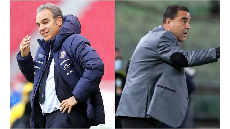 Martin Lasarte of Chile (left) and Leo Gonzalez of Venezuela