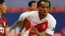 Andre Carrillo of Peru celebrates after scoring