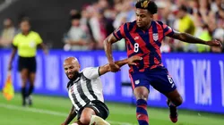 Ricardo Blanco of Costa Rica and Weston McKennie of the United States