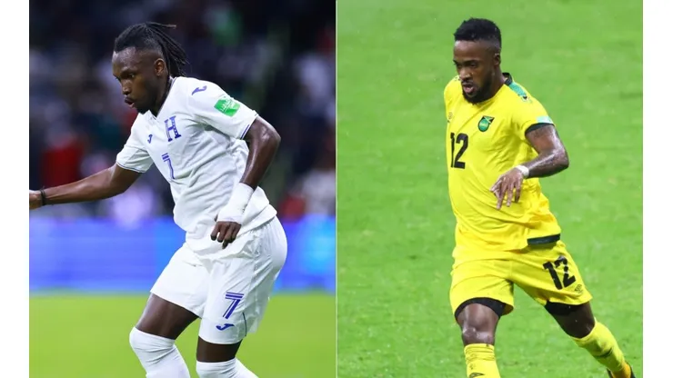 Alberth Elis of Honduras (left) and Junior Flemmings of Jamaica