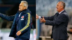 Reinaldo Rueda of Colombia (left) and Gustavo Alfaro of Ecuador