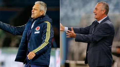 Reinaldo Rueda of Colombia (left) and Gustavo Alfaro of Ecuador