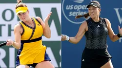 Elina Svitolina from Ukraine (left) and Jessica Pegula from the USA