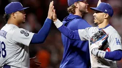 The Los Angeles Dodgers during their game against the Giants for the 2021 MLB Playoffs.