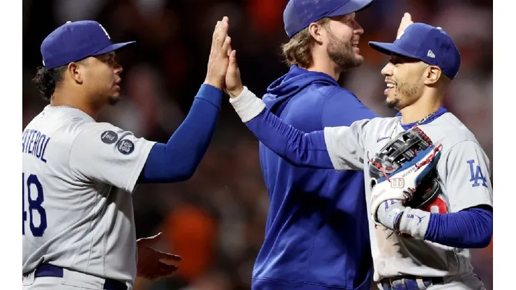 The Los Angeles Dodgers during their game against the Giants for the 2021 MLB Playoffs.