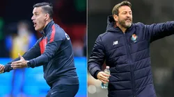 John Herdman of Canada (left) and Thomas Christiansen of Panama