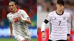 Elif Elmas of Macedonia (left) and Kai Havertz of Germany (right)
