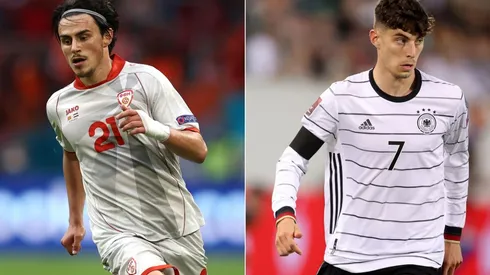 Elif Elmas of Macedonia (left) and Kai Havertz of Germany (right)
