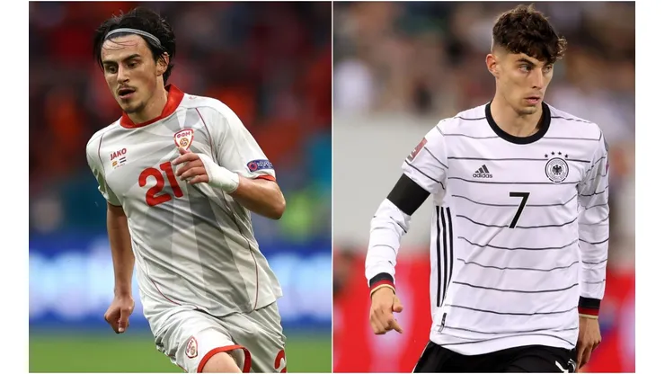 Elif Elmas of Macedonia (left) and Kai Havertz of Germany (right)