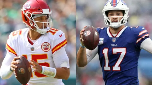 Patrick Mahomes of the Chiefs (left) and Josh Allen of the Buffalo Bills
