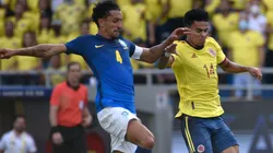 Marquinhos of Brazil against Luis Diaz of Colombia.