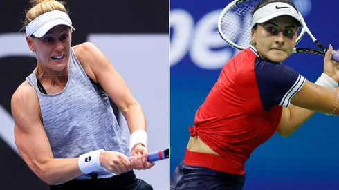 Alison Riske of the United States and Bianca Andreescu of Canada