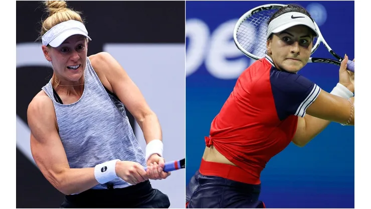 Alison Riske of the United States and Bianca Andreescu of Canada