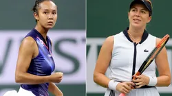 Leylah Fernandez of Canada (left) and Anastasia Pavlyuchenkova of Russia (right)