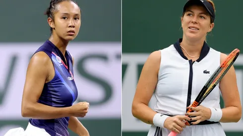 Leylah Fernandez of Canada (left) and Anastasia Pavlyuchenkova of Russia (right)